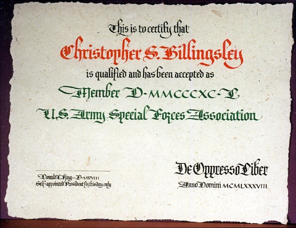 Billingsley Certificate